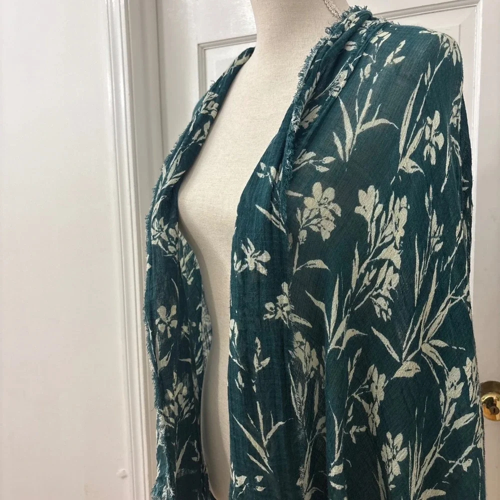 Free People FP One Kimono Cardigan XS/S Oversized Floral Gauze Boho Botanical